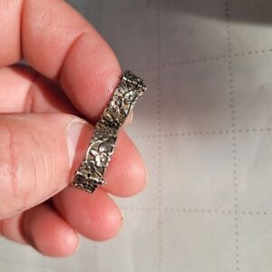 Floral Silver Cuff Earring Spring Loaded